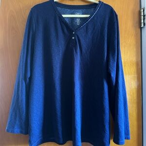 Croft & Barrow Navy Textured Top